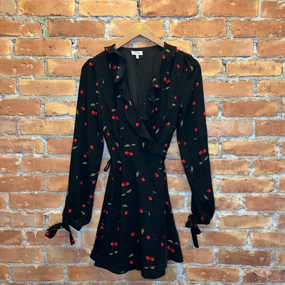 Tobi + Cherry Dress + Black and Red + Small